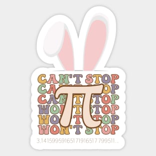 Bunny Ears Easter Can't Stop Pi Won't Stop Math Lover Sticker